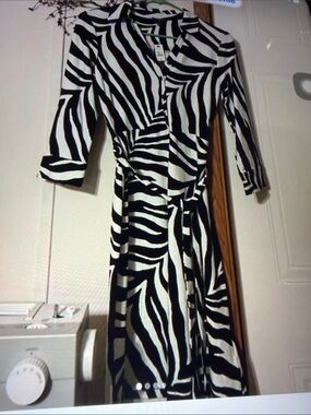 Talbots Black & White Zebra Print Wrap Dress - Women